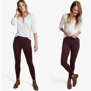 American Giant Ponte Knit Leggings Pants in Burgundy Size 6 EUC